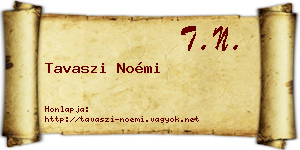 Tavaszi Noémi névjegykártya